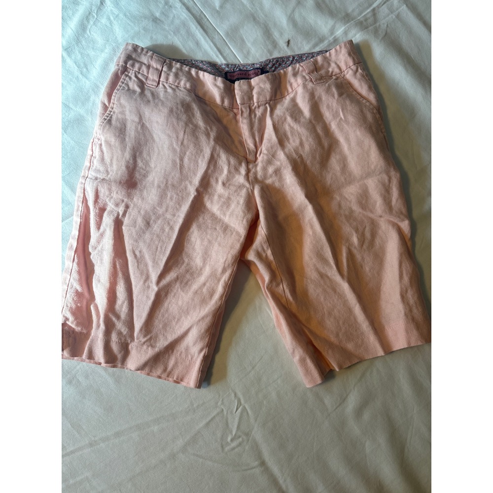 Vineyard Vines Linen Shorts Womens 6 Pink  Casual Preppy Summer